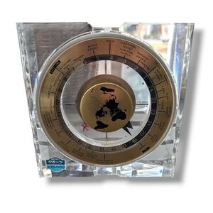 SEIKO Lucite Clear World Mantel Clock